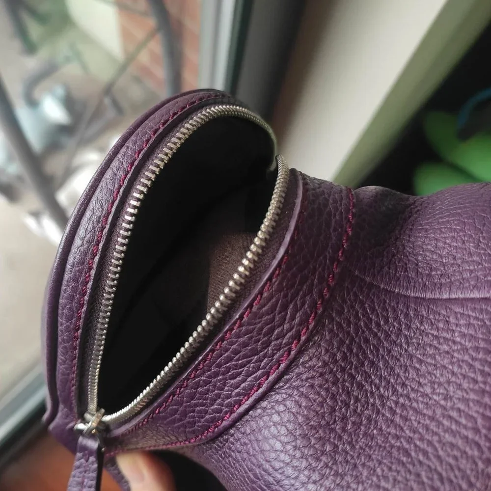 Tod's Charlotte Media Hobo Cargo Pockets Purple Leather Bag